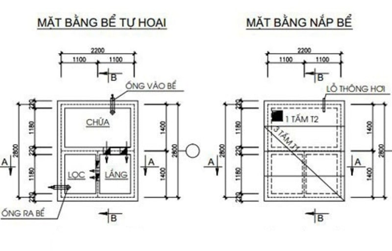 Vị trí các ống thông nên được đặt cách đều và so le